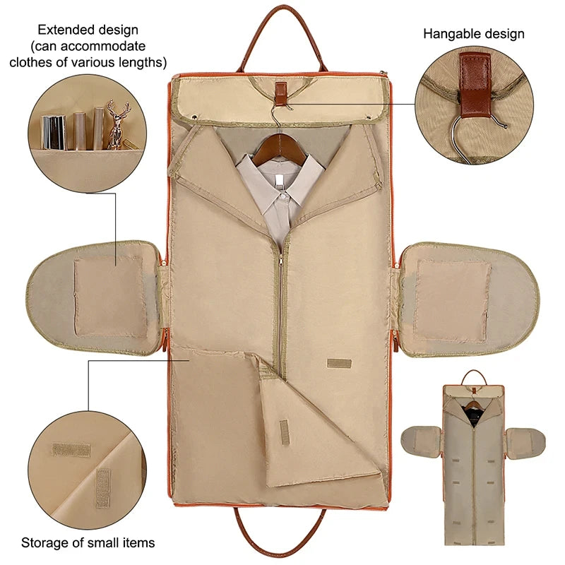 Buylor VIP for PU Folding Suitbag Women's Handbag Large Capacity Travel Duffle Bag Waterproof Clothes Totes Outdoor Fitness Bags